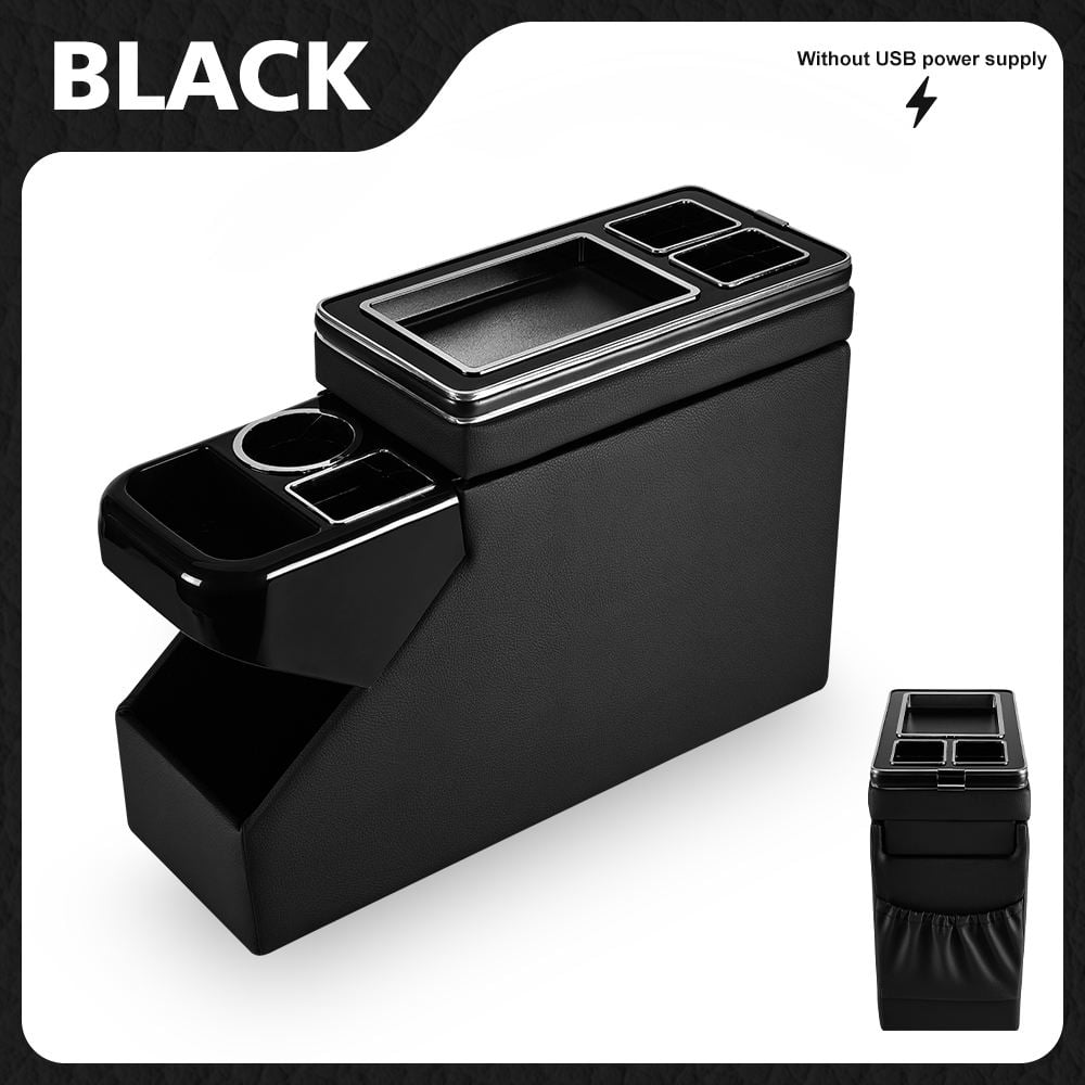 Black passenger van center console without USB power supply