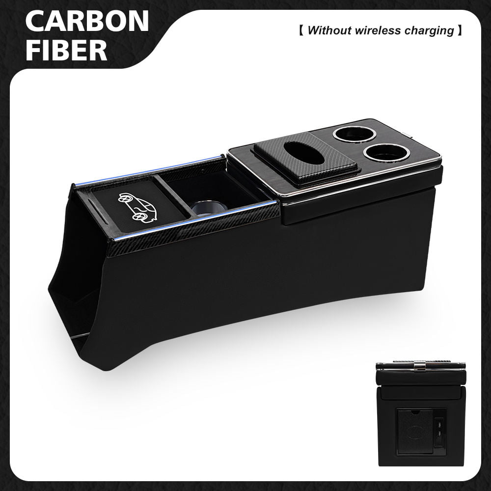 Black carbon fiber Honda Odyssey console with LED lights and USB