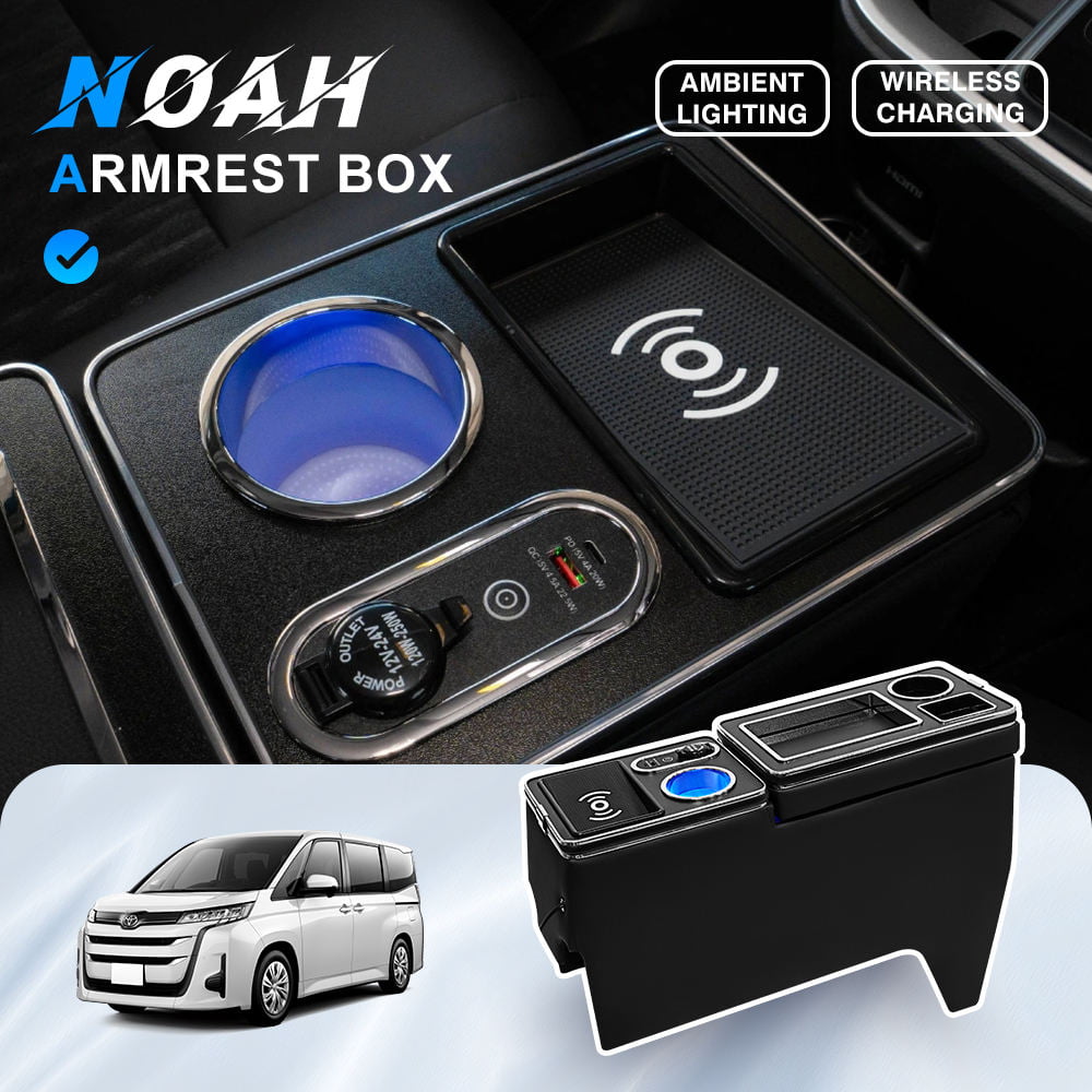 Sliding Center Console Armrest Box for 2022–2026 Toyota Noah / Voxy R90, MZRA90W Gasoline 2WD