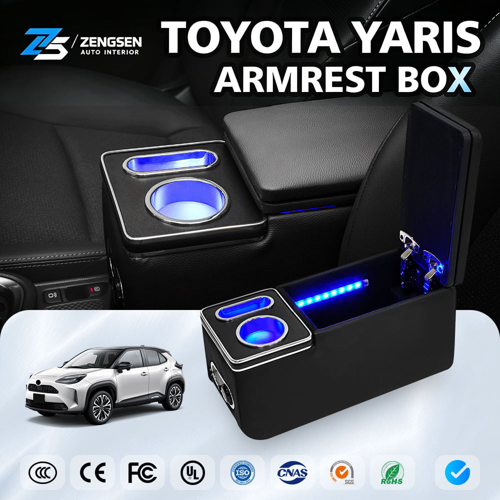 Waterproof PU Leather Scratch-Resistant Center Console Armrest Box for 2020-Present Toyota Yaris Cross (MXPB10/MXPB15/MXPJ10/MXPJ15) – Front Seat Storage