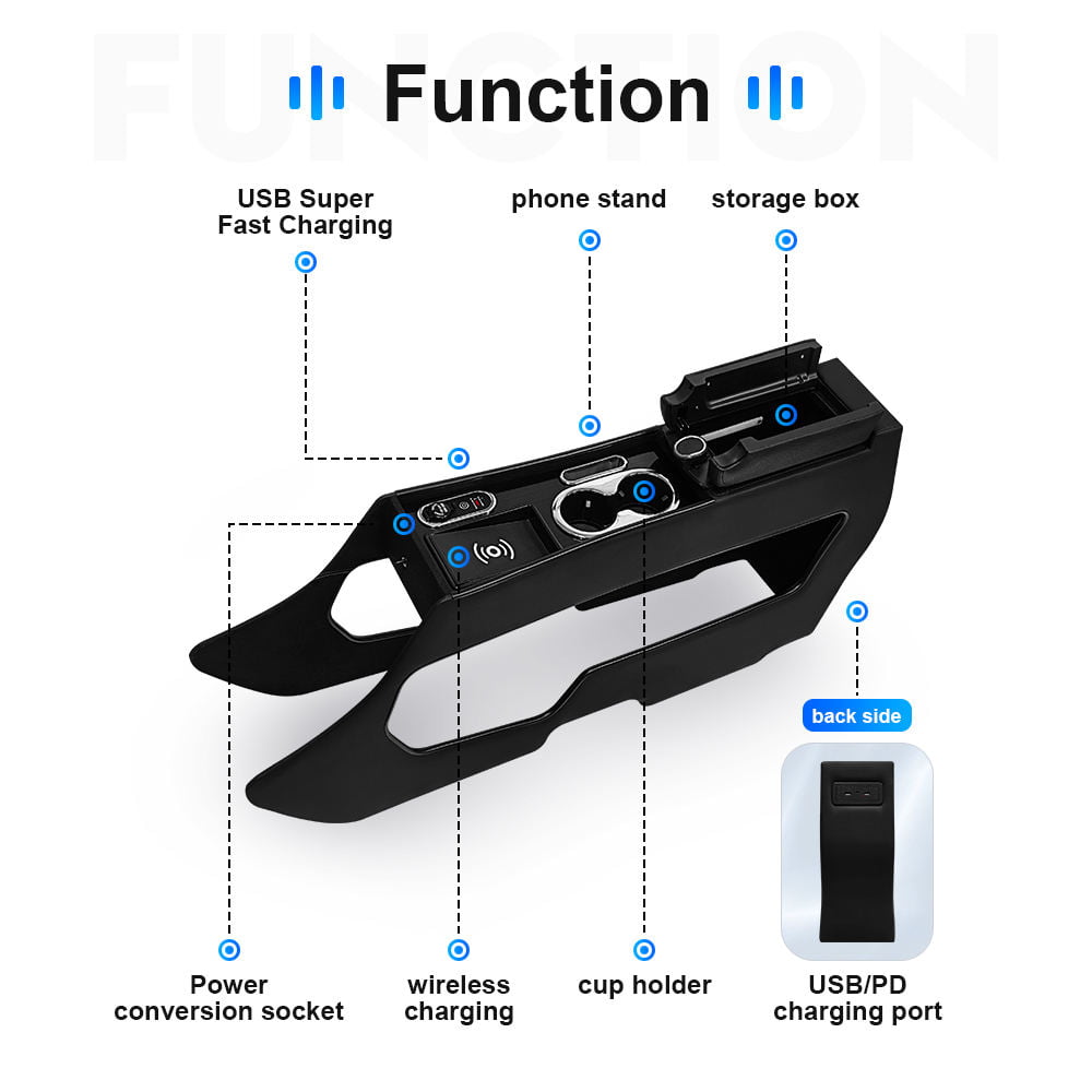 VinFast VF 3 center console armrest storage box function overview