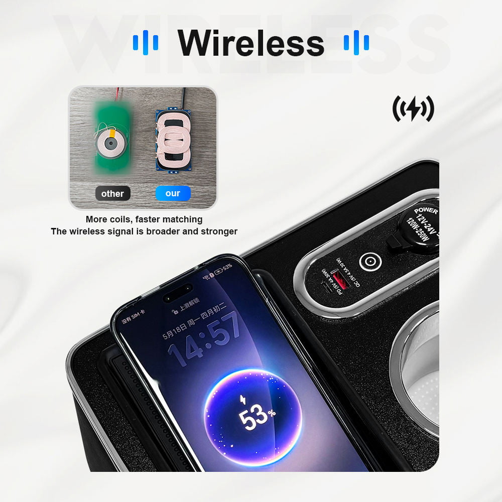 Toyota Noah and Voxy R90 center console wireless charging function