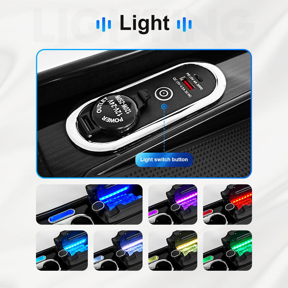 VinFast VF 3 center console seven-color ambient lighting