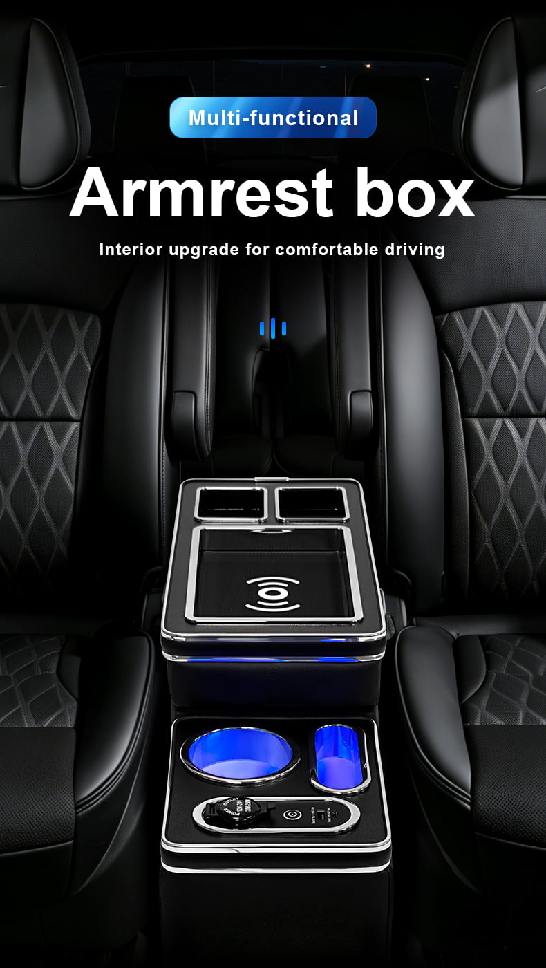 Second-row center console for select MPVs and passenger vans overview