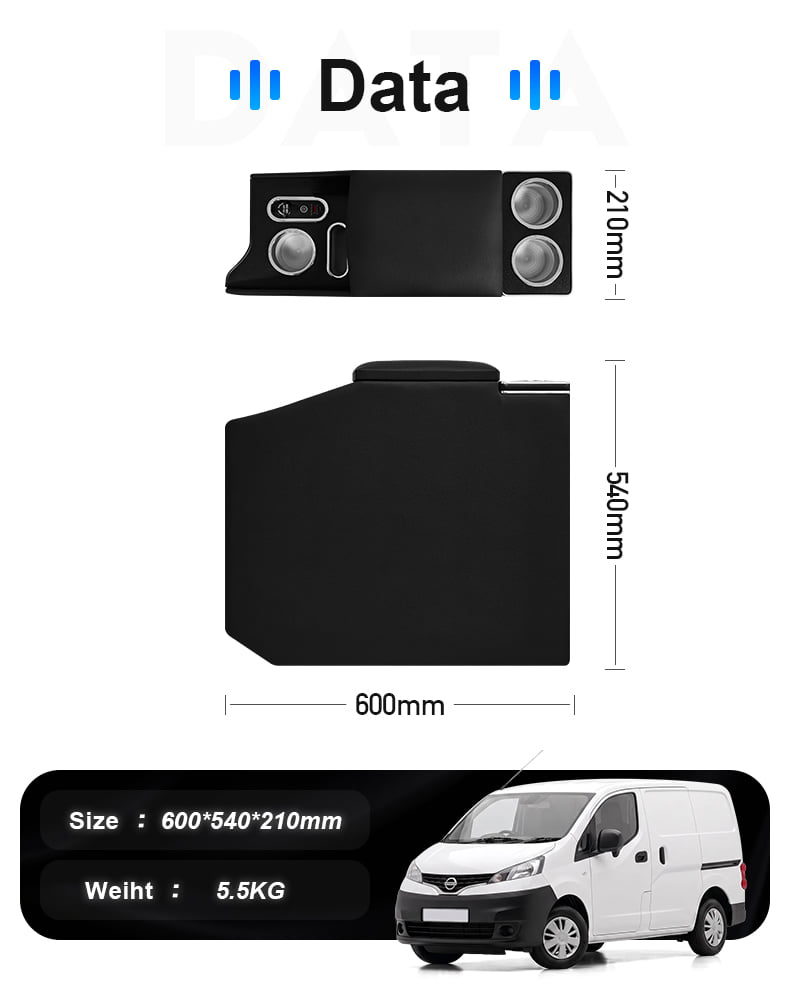 Nissan NV200 Vanette and Mitsubishi Delica M20 center console product detail 6